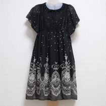 黒アンティークレースプリントチュニック【9号】