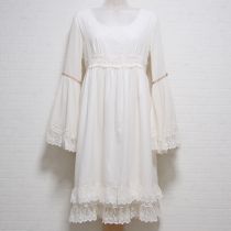 オフ白コットンシフォンチュニックワンピース【M】