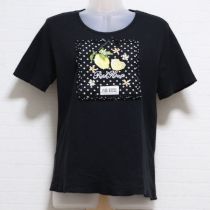 黒レモン刺繍ゼッケンTシャツ【4(L)】