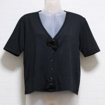 黒リブカットソーカーディガン