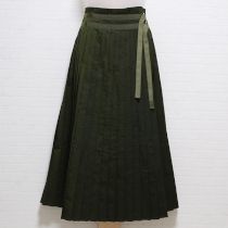 カーキプリーツ巻スカート【3(9号)】