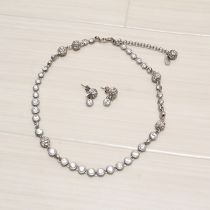 シルバー薔薇チャームピアス&ネックレス