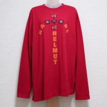 赤ロゴパッチワーク長Tシャツ【L】