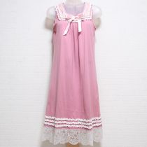 ピンクレース使いカットソーチュニック【F】
