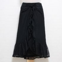 黒刺繍入りフリルチュールスカート【9号】