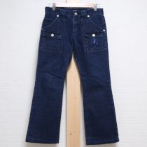 紺ブルーベル刺繍デニムパンツ【L】
