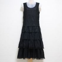 黒レース使い段々ノースリワンピース【9号】