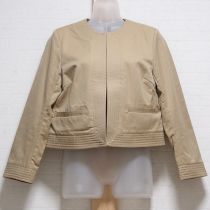 ベージュノーカラー綿ジャケット【3(9号)】