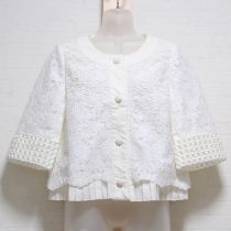 オフ白ラッセルオンエンブロイダリーレースジャケット【3(9号)】