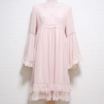 ピンクコットンシフォンチュニックワンピース【M】