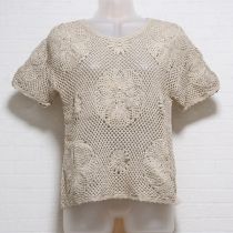 ベージュグラデーションニットクロッシェセーター