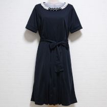 紺モチーフ付きプリーツワンピース【3(9号)】