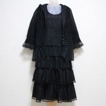 黒レース使い段々ノースリワンピース&ブラウス【9号】