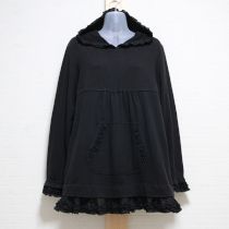 黒フリル付きカットソーチュニック