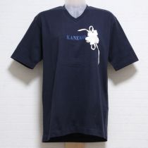 ネイビーくちなしVネックTシャツ