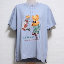 ブルーグレーゴルフくま刺繍Tシャツ