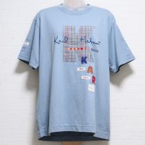 ブルーグレーロゴパッチTシャツ