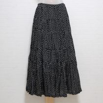 黒切替え水玉ローンスカート【M】