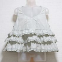 薄荷段々ノースリローンブラウス