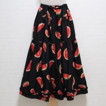 黒スイカプリント切替えスカート