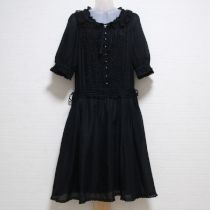 黒レース使いピコフリルローンワンピース【9号】