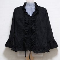 黒ドット刺繍ローンブラウスアンサンブル【M】