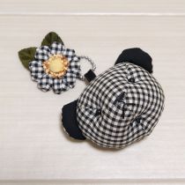 黒ギンガムくまボールチェーンマスコット