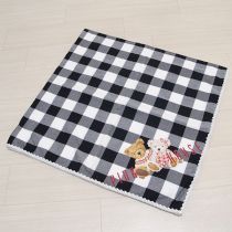 黒チェックペアくまプリントストール