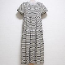 黒×白ボーダーカットソーワンピース