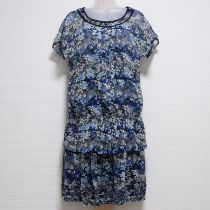 紺系花柄シフォンチュニック&スカート【3(9号)】