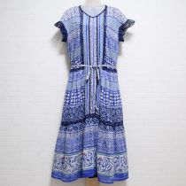 ブルーマジョリカプリントインナー付ワンピース【3(9号)】