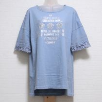 ブルーレース&ビーズ使いカットソーチュニック