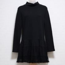 黒チュール使いハイネックカットソーチュニック