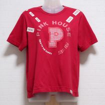 赤ギンガムアップリケTシャツ【4(L)】
