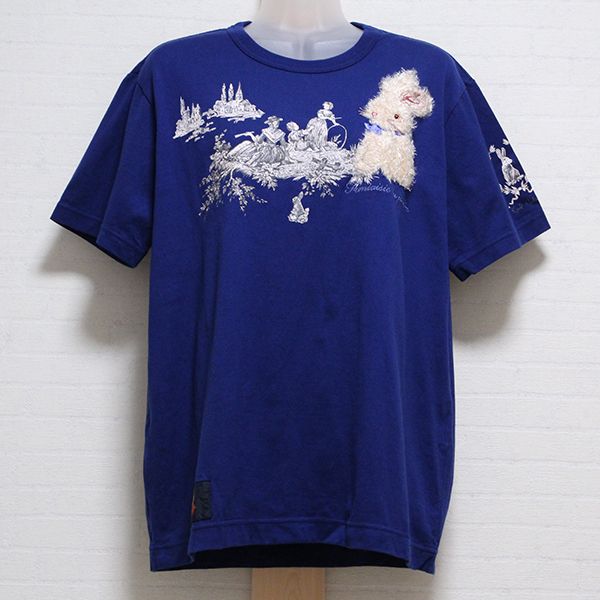 紺庭園散歩うさぎ刺繍Tシャツ【3(M)】 - ピンクハウス通販｜リサイクル 
