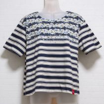 紺ローズボーダーTシャツ