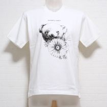 オフ白花とくまプリントTシャツ【S】