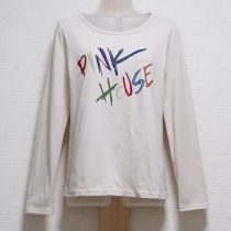 ベージュカラフルロゴ長Tシャツ【L】