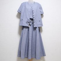 紺チェックジャケット&ワンピース