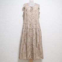 ベージュグラデーションリースワンピース【4(L)】