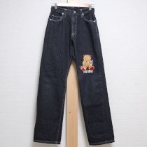 黒勿忘草くま刺繍デニムパンツ【M】