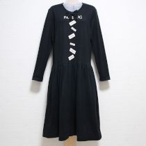 黒ロゴパッチカットソーワンピース