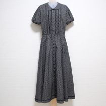 黒ドット通しリボンワンピース