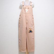 ピンクオーバーオールくま刺繍オーバーオール