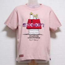 ピンクスヌーピーアップリケTシャツ【S】