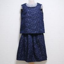 紺モチーフ付きデニムレースブラウス&スカート【3(9号)】
