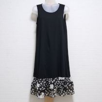 黒くちなしプリントシフォンフリルチュニック【9号】