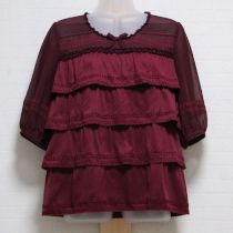 えんじシフォン使い段々カットソー