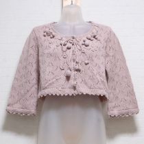 ピンク野苺の森モチーフカーディガン