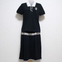 黒フリルポロシャツ&スカート【L】
